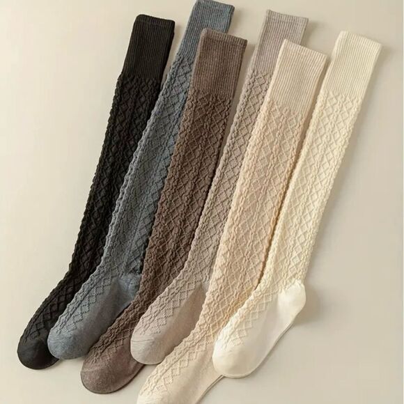 2 Pairs Of Wool Knee-high Socks - Picture 2 of 8